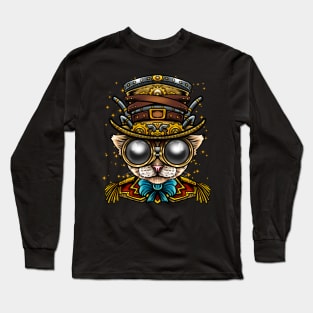Steampunk Cat Art Long Sleeve T-Shirt